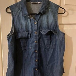 SO Blue Denim Sleeveless Top